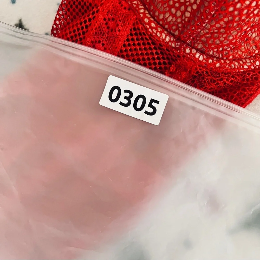 Victoria's Secret Scarlet Red Lace Bustier Corset - Underwire 34C